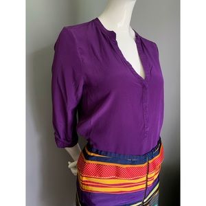 Rory Beca : royal purple silk blouse